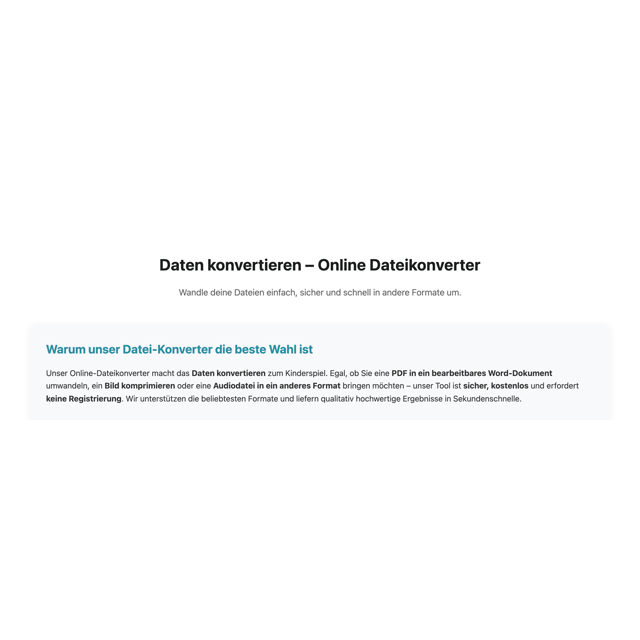 Online Dateikonverter – Screenshot