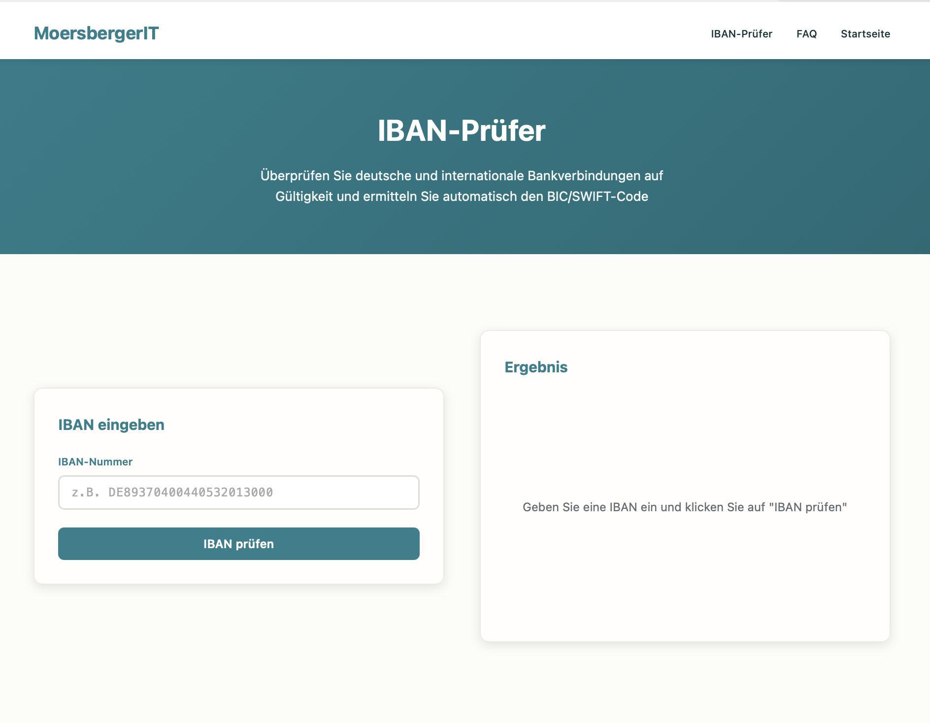 IBAN-Prüfer Screenshot - 329 europäische Banken