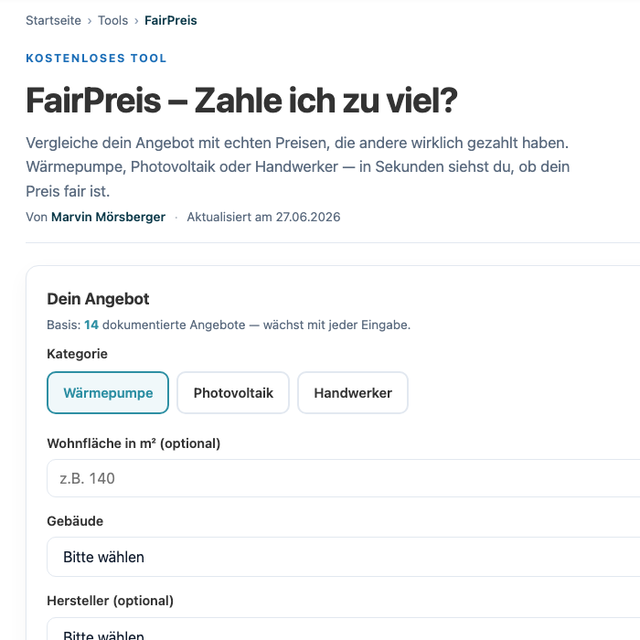 Marktpreis-Check – zahle ich zu viel?