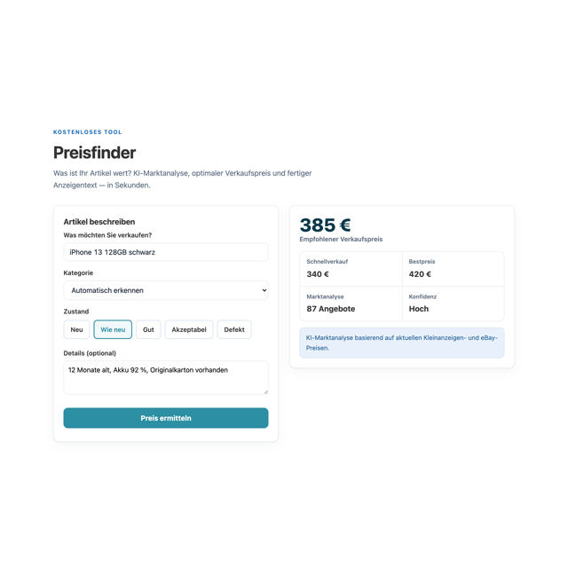 Gebrauchtpreis finden – Preisfinder