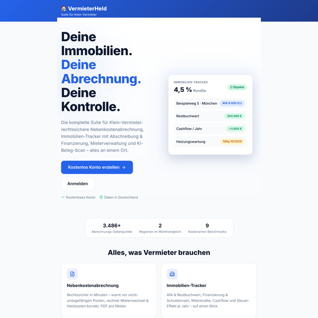 VermieterHeld – Vermieter-Suite App
