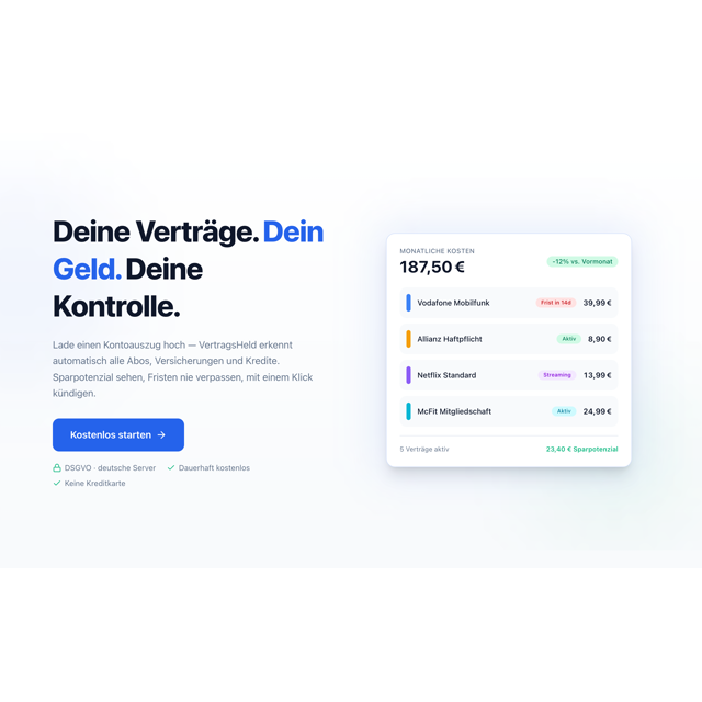 VertragsHeld – Vertrags-Manager App
